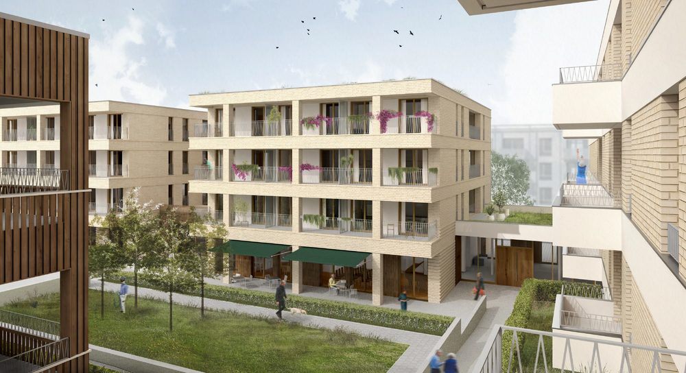 Rendering Oxford-Quartier Münster, Innenhof